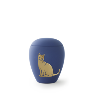 Keramikurne Siena mit Katzenmotiv (in 3 Größen / 8 Farben erhältlich)