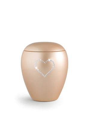 Urne aus Keramik – Edition “Crystal” – Herz/apricot