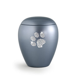 Keramikurne Crystal mit Swarovski-Pfotenmotiv (in 3 Größen / 7 Farben erhältlich)