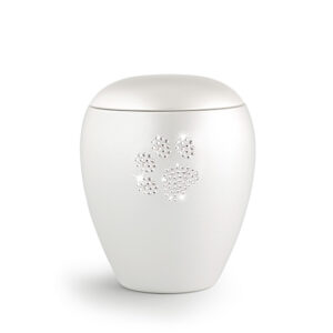 Keramikurne Crystal mit Swarovski-Pfotenmotiv (in 3 Größen / 7 Farben erhältlich)