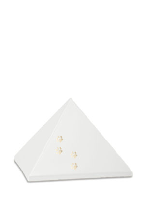 Urne aus Keramik – Edition “Pyramide” – perlmutt