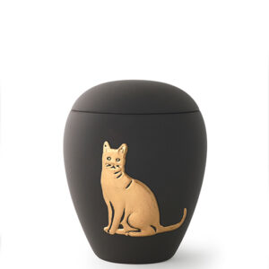 Keramikurne Siena mit Katzenmotiv (in 3 Größen / 8 Farben erhältlich)