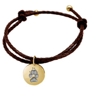 Lederarmband mit originalem Pfotenabdruck (in 3 Farben erhältlich)