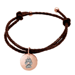 Lederarmband mit originalem Pfotenabdruck (in 3 Farben erhältlich)