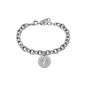 Armband mit originalem Pfotenabdruck, rund (in 2 Farben erhältlich)