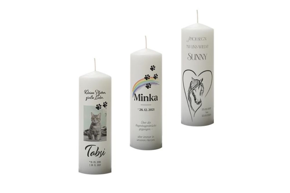 Trauerkerzen des Tierkrematoriums Lebring in Salzburg / Tierbestattung in Salzburg