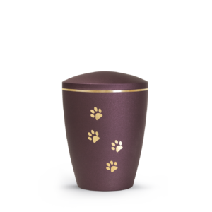 Naturstoffurne Elegance Pfotenmotiv (in 8 Farben/3 Größen)