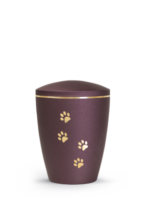 Naturstoffurne Elegance Pfotenmotiv (in 8 Farben/3 Größen)