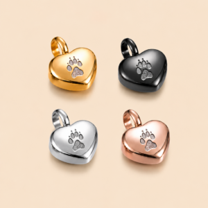 AR Herz – Schmuck mit Asche und originalem Pfotenabdruck (4 Farben)