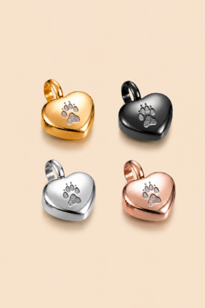 AR Herz – Schmuck mit Asche und originalem Pfotenabdruck (4 Farben)
